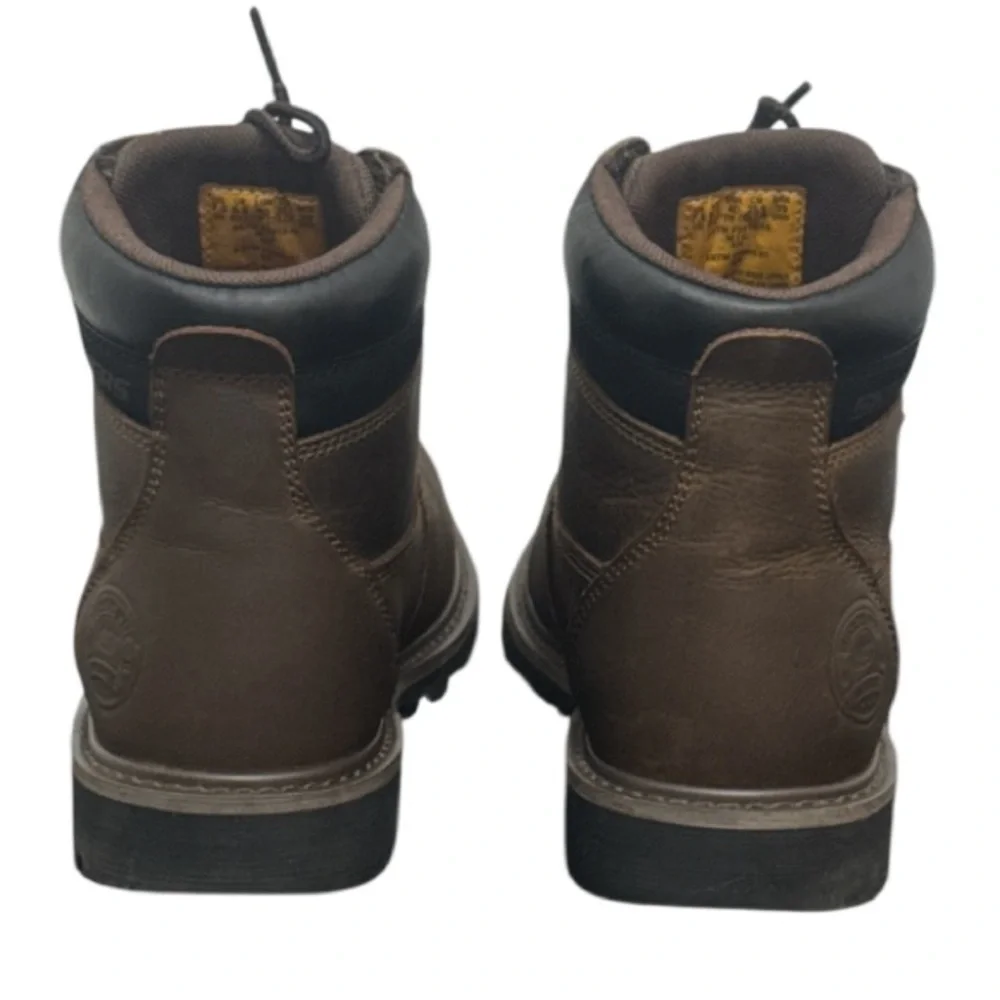 Authentic Skechers work safety steel toe leather boots sz men’s 7.5